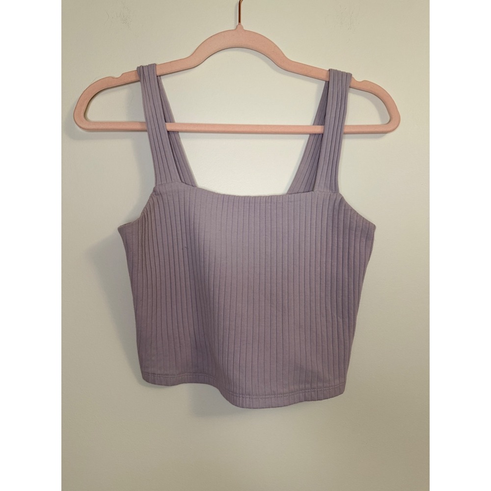 American Eagle Lavender Purple Ribbed Square Neck Tank Top Medium